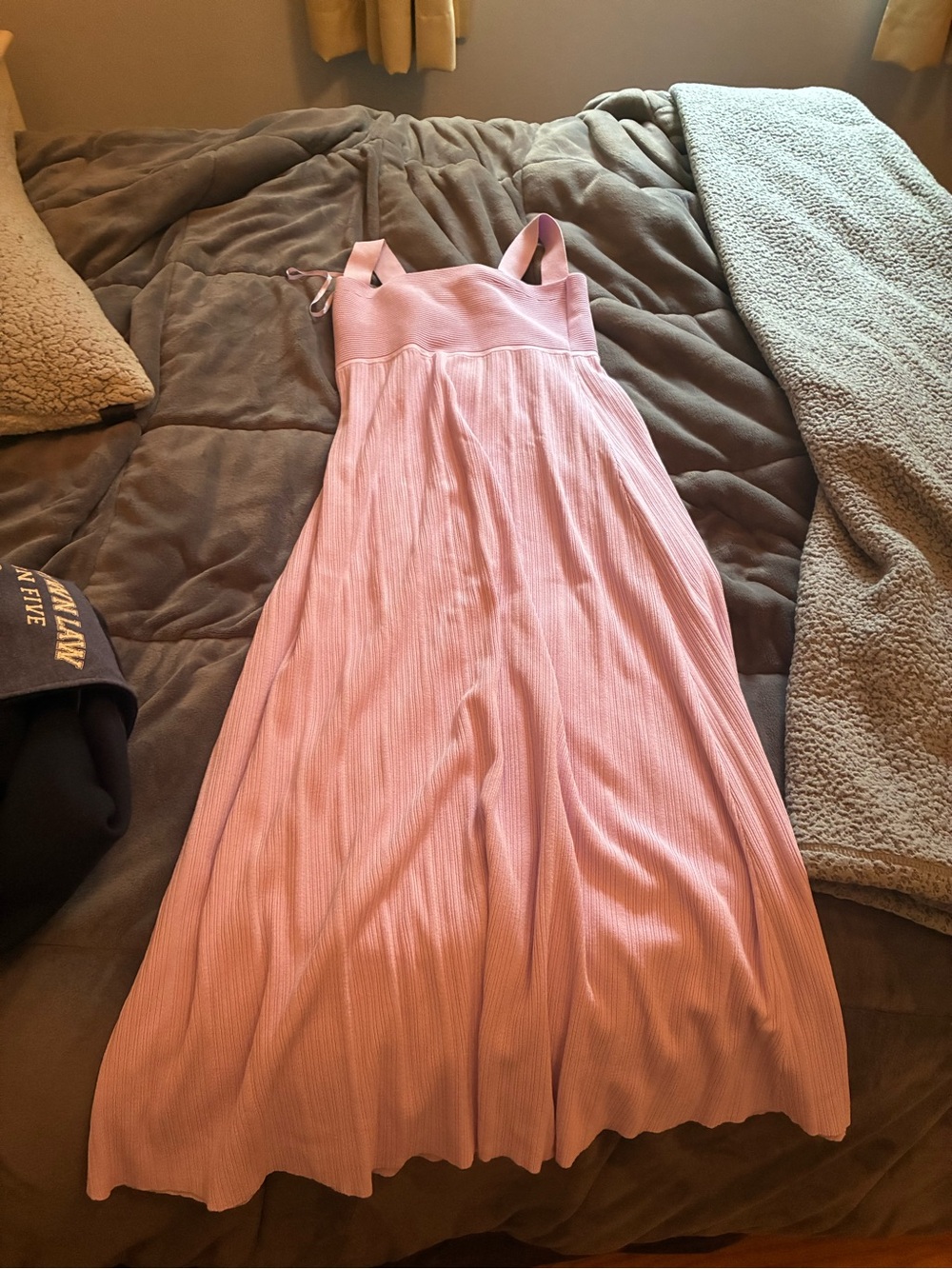 Ann Taylor Blush Pink Ribbed Maxi Dress